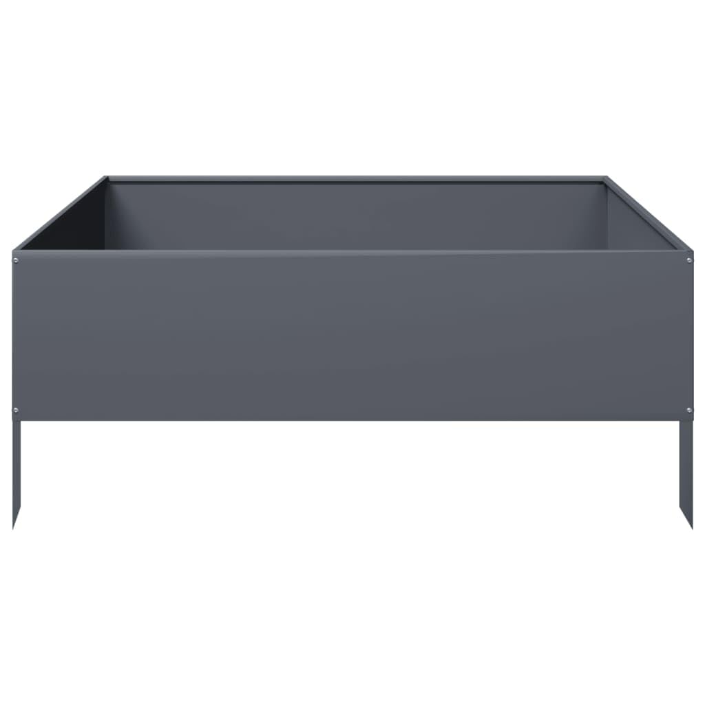 vidaXL Fioriera Rialzata da Giardino Antracite 100x100x41 cm Acciaio, fioriera rialzata, fioriera rettangolare, fioriera, fioriera da giardino