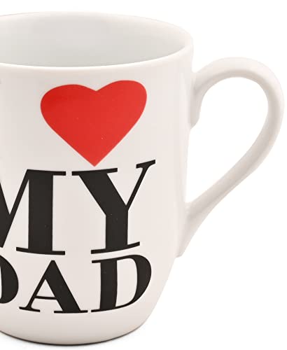 Image of Hitkari Potteries - White I Love My Dad Porcelain Coffee Mug| for Morning & Evening Coffee,Tea | Set of 2Pcs,350ml