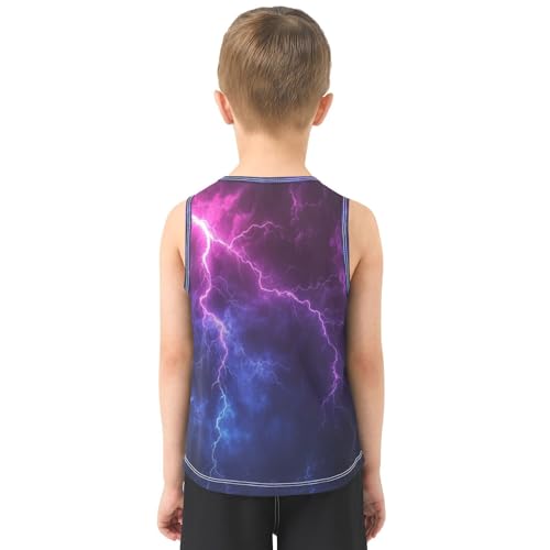 Boys Tank Top Shirts Colorful Abstract Graphic Neon Sleeveless T-Shirts Crew Neck for Kids Clothing Children3