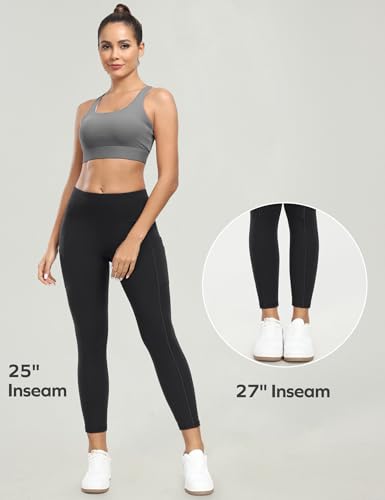 Ewedoos Leggings with 5 Pockets for Women Yoga Pants 25"/ 27" Workout Leggings for Women Tummy Control Running4