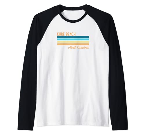Kure Beach North Carolina Camiseta Manga Raglan