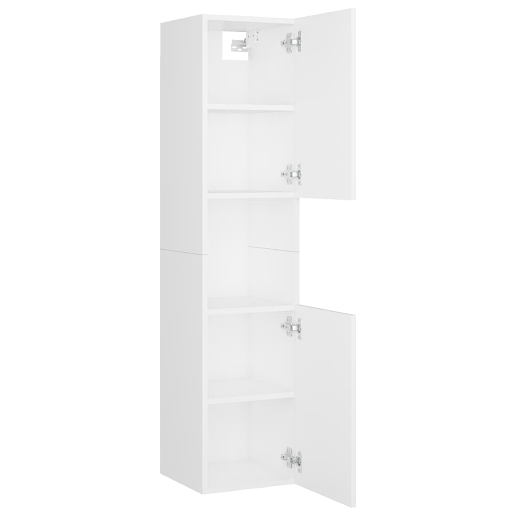 vidaXL Mobile da Bagno Bianco 30x30x130 cm in Legno Multistrato