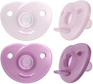 Philips Avent Soothie Heart Pacifier, 0-3 Months, Pink/Light Pink, 4 Pack, SCF099/42