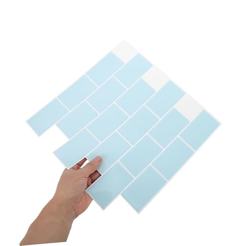 Lot de 10 feuilles de papier peint adhésif imperméable Angoily bleu
