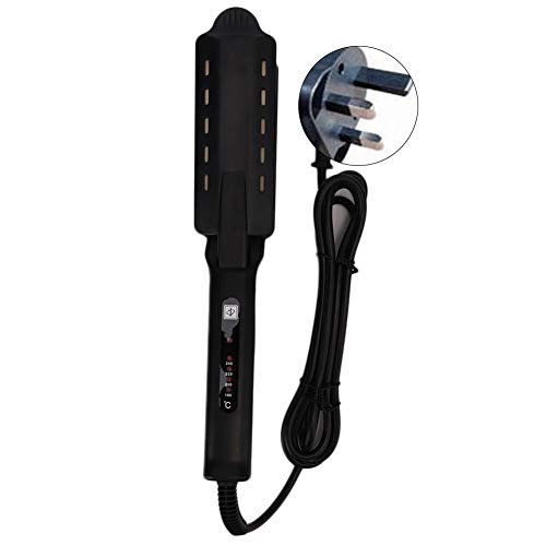 Cikonielf Electric Hair Straightener Negative ion Hair Straightening Hair Flat Iron Hairstyling Tool 4 Levels Temperature Adjustment Black(UK 220V)
