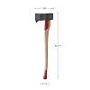 Kings County Tools Maul Wood Splitter Axe - 31.5 Wood Splitting Axe with Hickory Handle and Log Splitter Wedge Steel Blade - German-Made Firewood Splitter Splitting Maul Camping Axe Bushcraft Gear