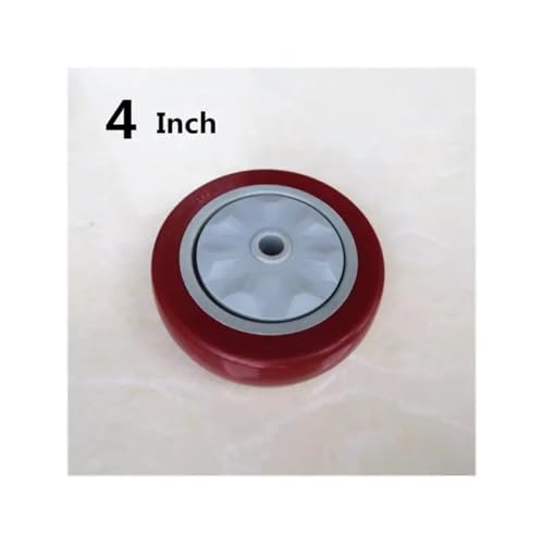 Roulette silencieuse de 3 pouces pour chariot rouge anti trace au sol