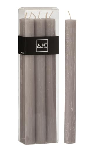 J-Line - Caja de 6 velas, color gris oscuro -9H