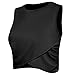 Sanutch Crop Top Athletic Shirts for Women Running Workout Yoga Crop Top Workout Shirts Black XS