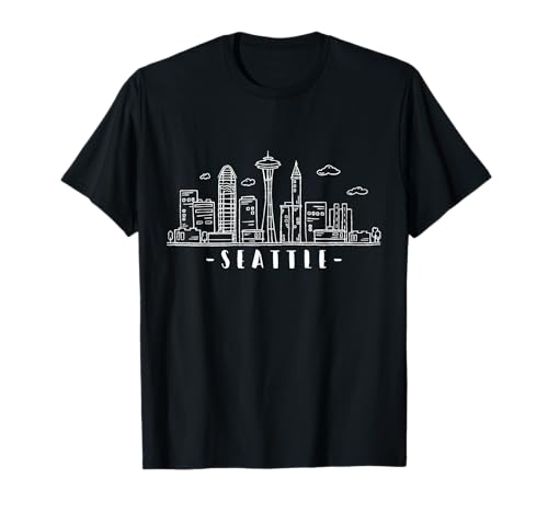 Seattle Skyline Washington PNW Vintage T-Shirt