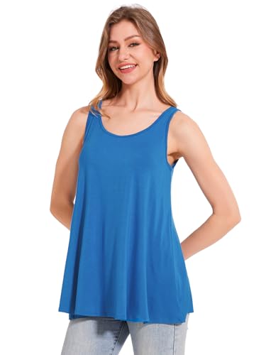 Image of Rosyline Tank Top for Women with Built in Bra Flowy Swing Undershirt Tank Tops S-4XL