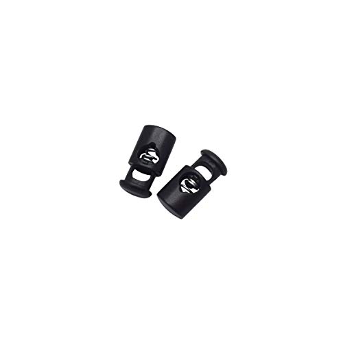 Keejea 25 Pack Cord Lock Single Barrel Spring Black Plastic Toggle Stopper Mini Size 8.5Mm X 16Mm For 3Mm Drawstrings #TOP3