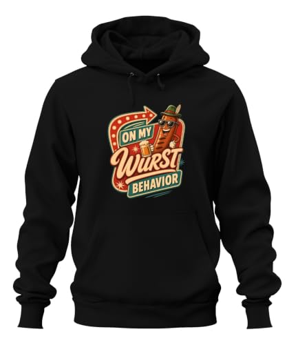 Image of Printera On My Wurst Behavior Bratwurst Beer Hoodie, black, XXL