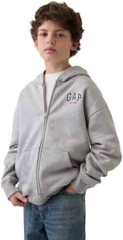 GAP Boys' Hooded Est. 1969 Logo Full Zip image 5