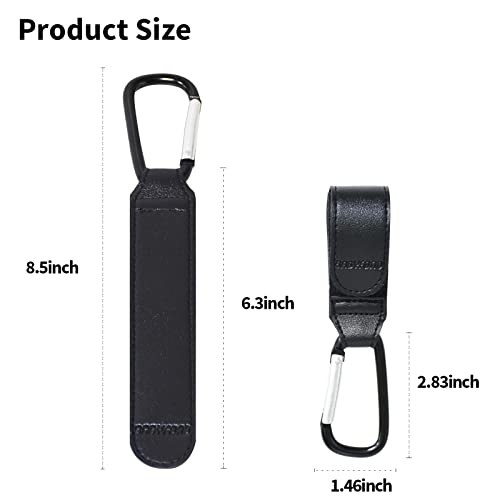 Ganchos de carrinho de bebê para pendurar, 2 peças de tiras de couro durável, ganchos de carrinho de