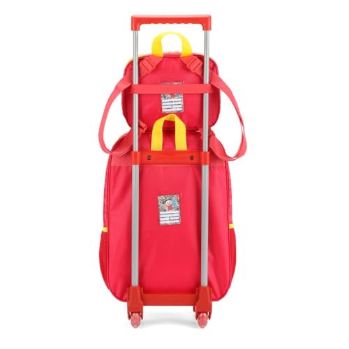 Mochila Infantil com Rodinha, Turma da Mônica, G, Vermelha, Luxcel