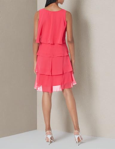 Image of S.L. Fashions Womens Tiered Cocktail Party Dress, Wedding Guest Gown (Petite and Regular Sizes)