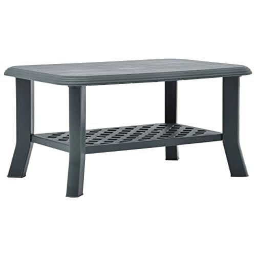 vidaXL Table Basse Table d'Appoint avec Une Etagère Table de Salon Bout de Canapé Table de Canapé Maison Intérieur Vert 90x60x46 cm Plastique