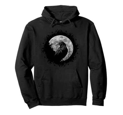 Corbeau mystique Black Crow à la pleine lune Sweat à Capuche