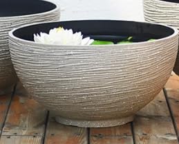 金魚鉢 睡蓮鉢 大型 屋外飼育 メダカ 鉢 プラスチック製の模造石 睡蓮鉢 軽量 れにくい 頑丈 メダカ鉢 水生植物に 飾り 池 水草 金魚鉢 大型植木鉢 屋外 植物 ビオトープ 容器 (S,D)