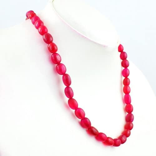 238 Cts Earth Mined Single Strand Pink Onyx Beaded Womens Necklace CHIK_NECKLACE-32395