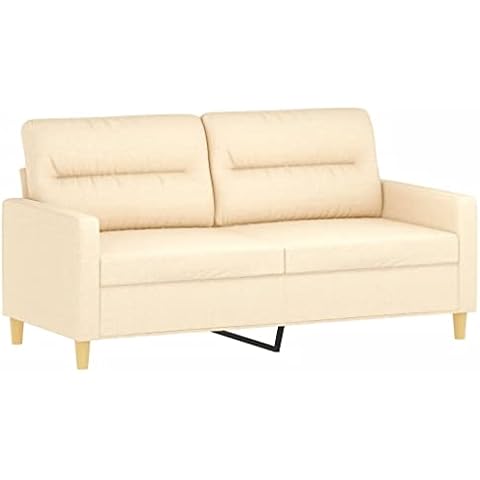 vidaXL Sofá 2 Plazas Acolchado Crema 140 cm Cover