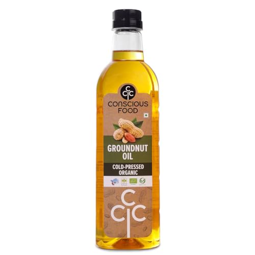 Image of Conscious Food Groundnut Oil in Pet bottle | Cold Pressed | Kacchi Ghani Peanut Oil -500ml
