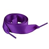 Satin Ribbon Shoe Lace 2CM Wide Flat Shoelaces Sneakers Casual Shoes Fashion Personalized Unisex 1 Pairs Dark Gurple
