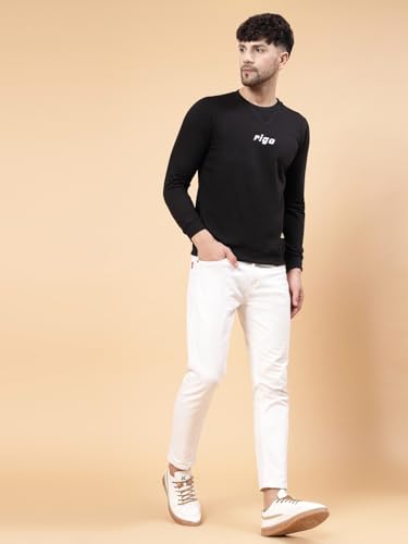 Image of Rigo Fleece Printed Round Neck Sweatshirt for Men | Full Sleeves Sweatshirt for Men | Casual Wear & Stylish Sweatshirts for Men