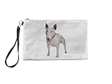 DogsMakeMeHappy Bolsa de maquiagem Bull Terrier, presente para Bull Terrier, presente para Bull Terrier, bolsa de higiene pessoal, para ela, bolsa de maquiagem para mulheres, bolsa de , Branco, Bolsa Cosmética