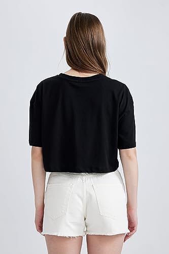 DeFacto Kadın tişörtü, Siyah, XL - Görsel 6