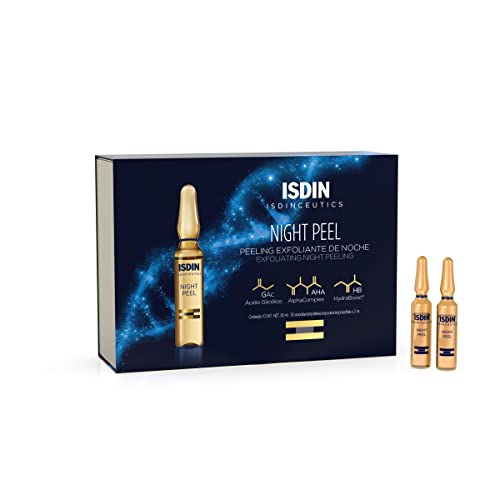 Isdin Isdinceutics Night Peel | Peeling Exfoliante facial de Noche, Promueve la Renovación Celular Monodosis 30 x 2ml, 60 ml
