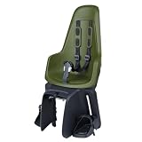 BOBIKE 8012100021 - R&uuml;cksitz ONE MAXI mit E-BD-System f&uuml;r Fahrr&auml;der mit 26&rdquo;-29&rdquo; R&auml;dern, geeignet f&uuml;r Kinder mit einem Maximalgewicht von 22 kg, mit Befestigung am Gep&auml;cktr&auml;ger in der Farbe Olivgr&uuml;n