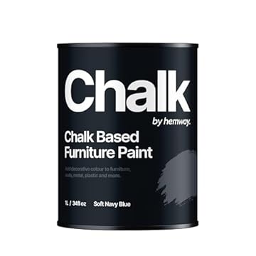 Chalk Based Furniture Paint, Soft Navy Blue 1L, Matt Finish Shabby Chic, Chalk Paint Furniture & Walls, Quick Dry & 1 Coat