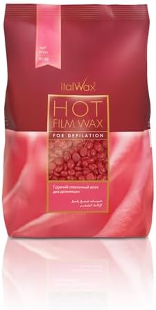 Italwax Classic Line Rose Hard Wax Beads 1.1 lb (500 g) – Medium-Long Setting Stripless Wax for Large Areas & Coarse Hair – Made in Italy