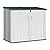 Greesum Outdoor Horizontal Storage Box, 34 Cu Ft Storage Shed,Weather-Resistant Storage Cabinet, Lockable and Waterproof, Sutiable for Trash Can, Garden Tools, Pool Supplies, Beige