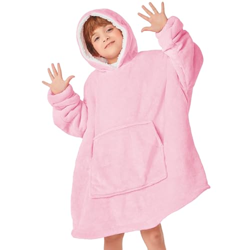 Catálogo de Abrigos para Niño al mejor precio. 48 Bluelander Sudadera Cobija Niño Niña, Unitalla, Térmica para Niños y Niñas, Capucha con Borrega y Mangas, Amplias Bolsillo, Manta Súper Cálida, Acogedora, Ligera,...