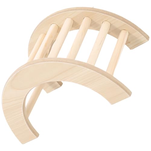 Hamster Wooden Bridge and Shelter Small Animal Hideout with Arch for Cage Enrichment and Play