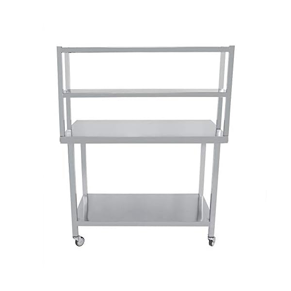 2 Schichten Edelstahltisch Beweglich Küchentisch 1.0 Edelstahl Gastronomie Workbench Arbeitstisch mit zusätzlichen… – Bild 5