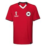 V-Ausschnitt Outerstuff Herren FIFA World Cup Classic Secondary Kurzarmtrikot Hemd, rot, X-Large