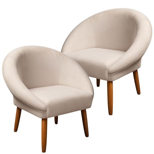 Kit 2 Poltronas Cadeira Decorativa para Sala de Espera Elegante Recepção Pés Palito, MOBLAN