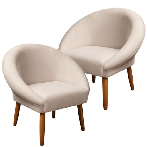 Kit 2 Poltronas Cadeira Decorativa para Sala de Espera Elegante Recepção Pés Palito MOBLAN...