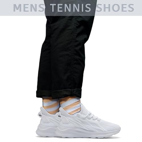 Image of Mens Running Shoes Walking Tennis Sneakers Slip on Gym Workout Athletic Lightweight Casual Sport Shoes