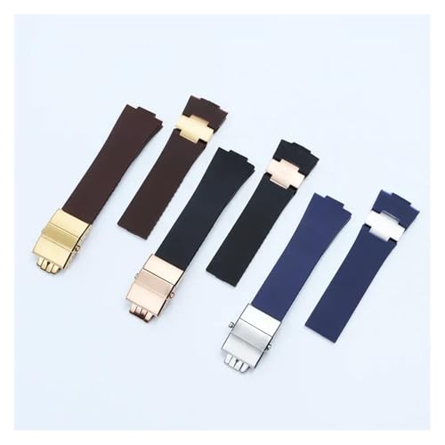 Bracelet montre silicone étanche 25mm noir avec outil de pose