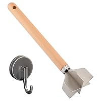 Stainless Steel Meat Chopper,with 1 Hook,11 Inch Meat Masher,6-Blade Ground Beef Chopper Potato Masher Hamburger Smasher Tool for Kitchen Cooking Vegetable — image 9