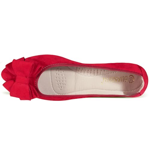 Women Ballet Flats Fashion Bowknot Suede Comfort Pointed Toe Slip On Dress Shoes2