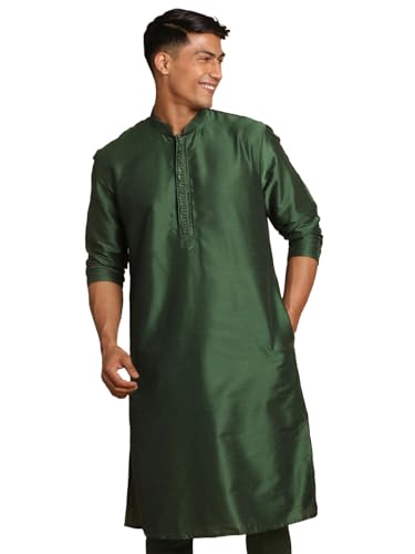 Image of VASTRAMAY Men's Cotton Blend Regular Fit Casual Kurta
