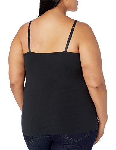 Image of Amazon Essentials Women's Fitted Tank Top Camisole Undershirts, Plus Size, Pack of 2