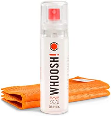 WHOOSH! Screen Cleaner Kit – Best for – Smartphones, iPads, Eyeglasses, e-Readers, LED, LCD & TVs (3.4 Oz W/2 Cloths)
