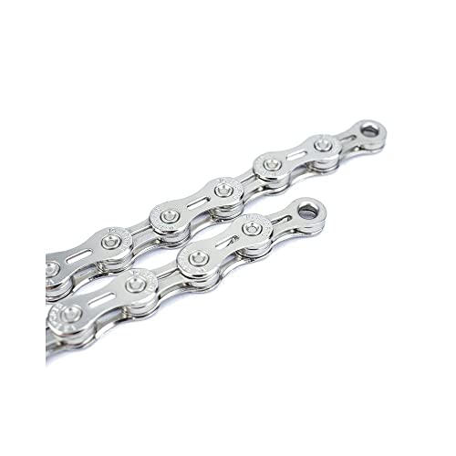 VG SPORTS 6/7/8/9/10/11 Speed Bike Chains,Half Hollow/Full Hollow Lightweight Bicycle Chains for Road Bike/MTB/BMX,Silver/Gold/Titanium/Rainbow 116 Links with Missing Link - Thumbnail 3